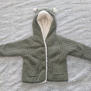 GAP Kids Olive Green Hooded Knit Jacket